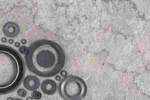 Photo rubber products gaskets and seals of round shape for connecting automotive parts