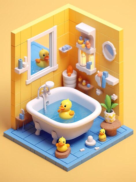 Photo rubber swimming duck