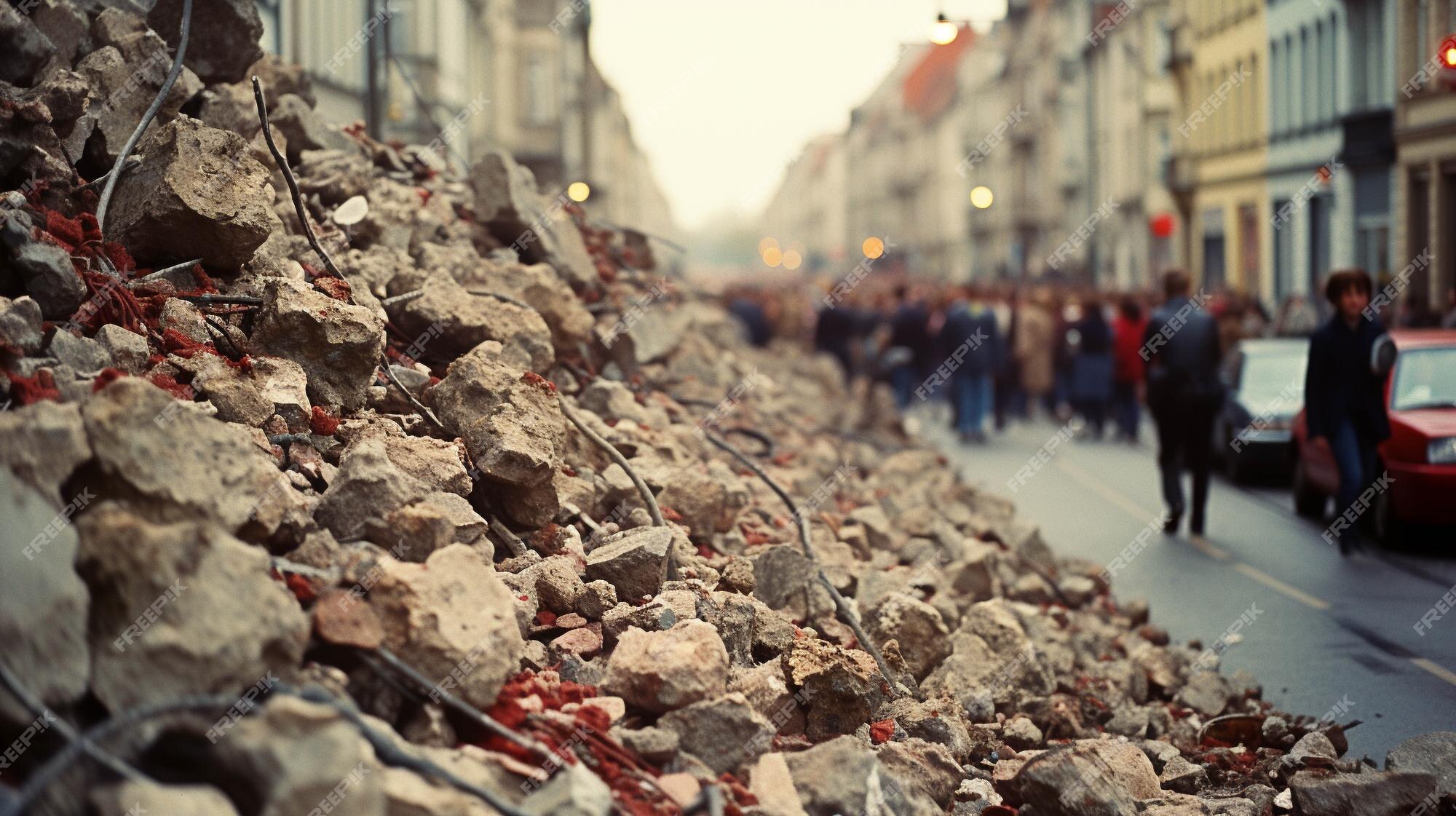 Premium AI Image rubble High definition photography creative