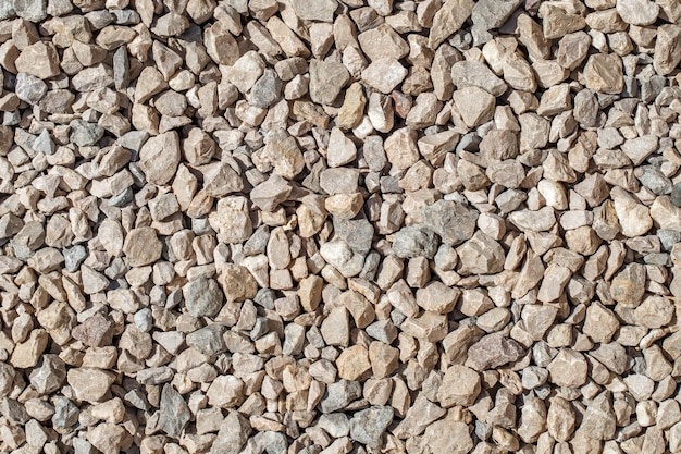 Rubble inorganic uncoated loose material closeup top view