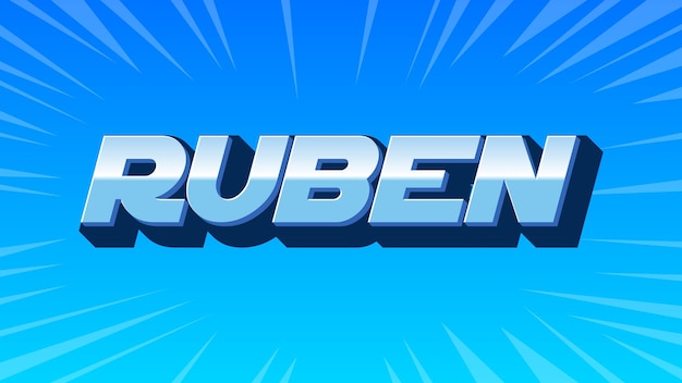 Photo ruben 3d blue text