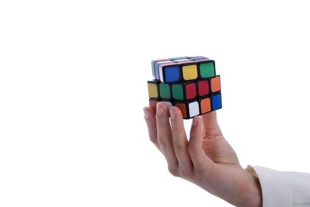 Rubik's cube in hand