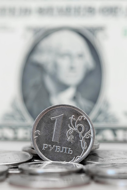 Photo ruble and dollar currency exchange concept vertical photo