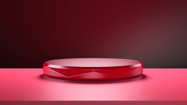 Ruby Crystal Abstract Minimalistic Product Podium The Scene for Product Presentation 3D Room with Geometric Platform Stage Pedestal Ai Generated Podium Mockup for a Product advertisement