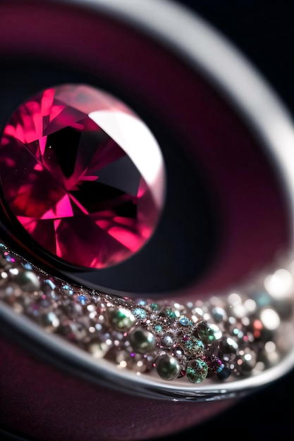 Ruby Crystal Close up Macro Shot Photo Texture Background Wallpaper