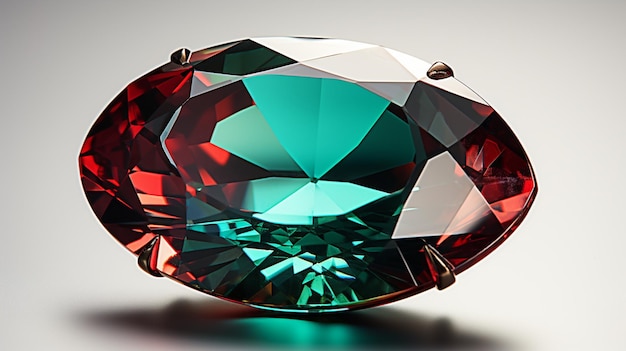 A ruby and emerald isolated on transparent background