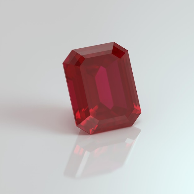 Ruby gemstone emerald 3D render