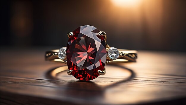 Ruby Gold Ring Generative AI