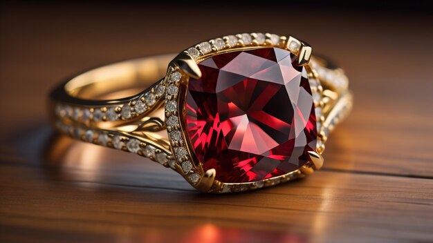 Ruby Gold Ring Generative AI