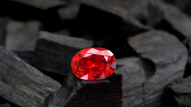 Photo ruby is red gem for making expensive jewelry