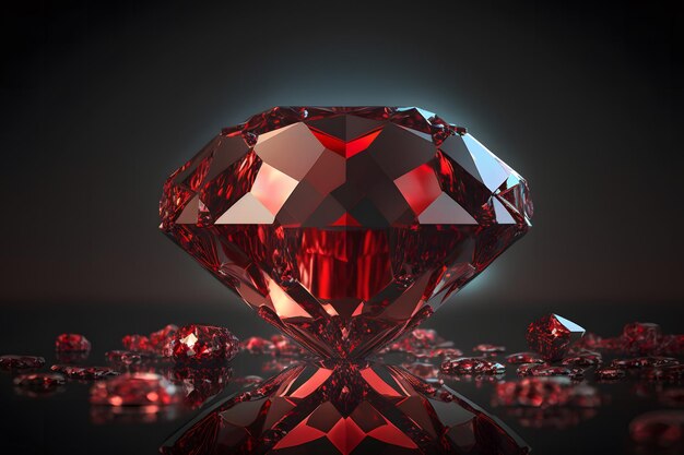 Ruby red on a dark background Neural network AI generated