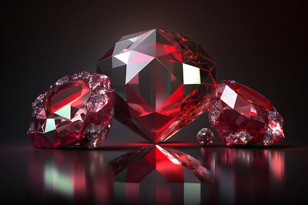 Ruby red on a dark background Neural network AI generated