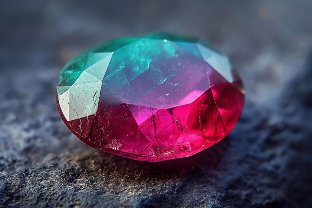 Foto una pietra preziosa di diamante rosso rubino