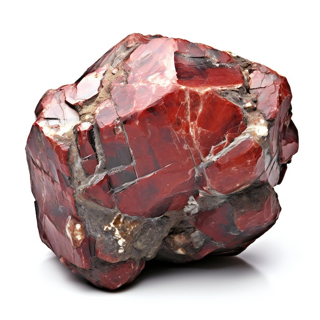 Ruby stone isolated on white background Full depth of field