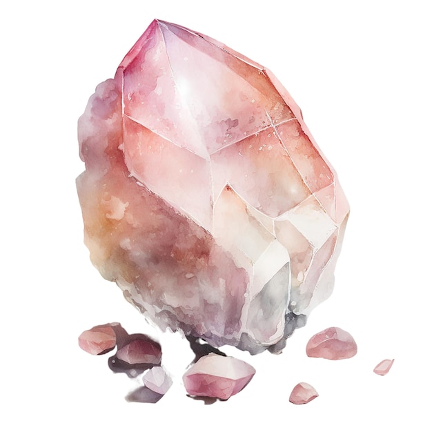 Ruby stone watercolor Rose quartz stone watercolor 5