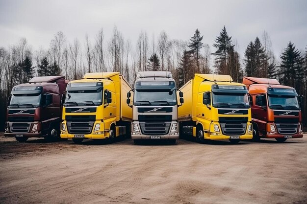 Foto ruck parkeert dit beeld kan gebruiken voor bezorgtransport