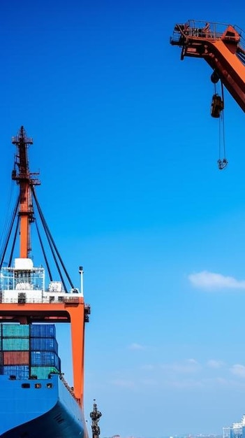 Ruck receive steel coils alongside large cargo ship at port