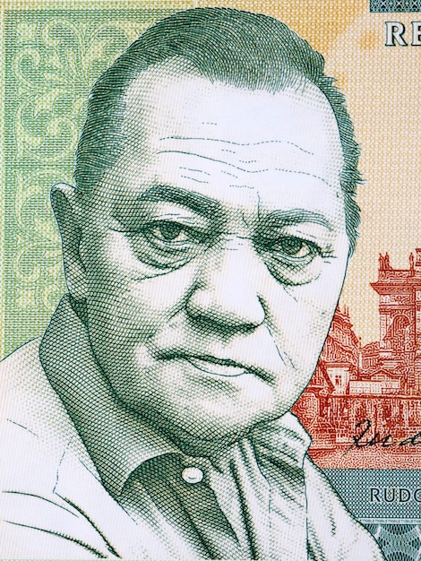 Rudolf Hrusinsky a portrait from money