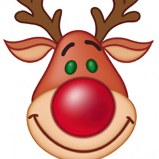 Photo rudolph the rednosed reindeer illustration christmas concept generative ai