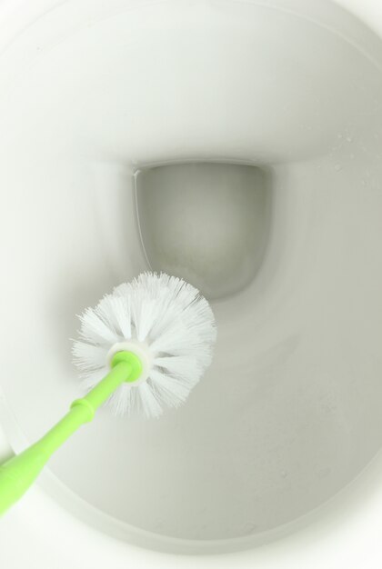 Photo ruff for cleaning toilet in the toilet bowl