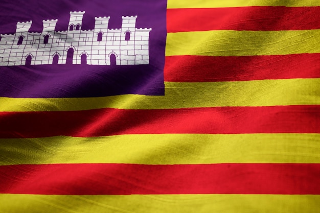Ruffled flag of Balearic Islands