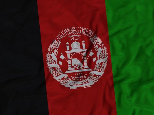 Foto ruffled flag of afghanistan blowing in wind