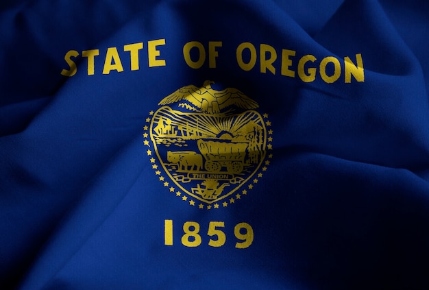 Photo ruffled flag of oregon