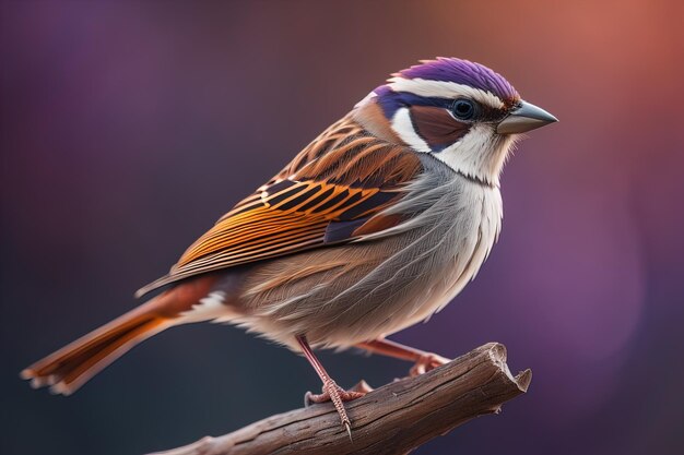 Photo rufousbreasted sparrow emberiza rufescens generative ai