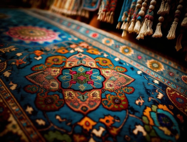 A rug with a pattern of the number 3 on it