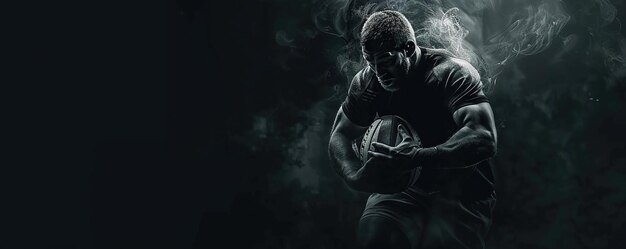 Rugby creative dark background Banner