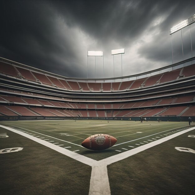 Rugbystadion met een Amerikaanse voetbalbal