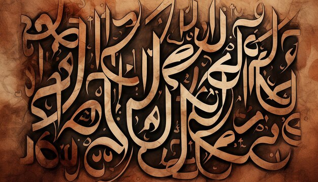 Rugged arabic alphabet pattern stencil
