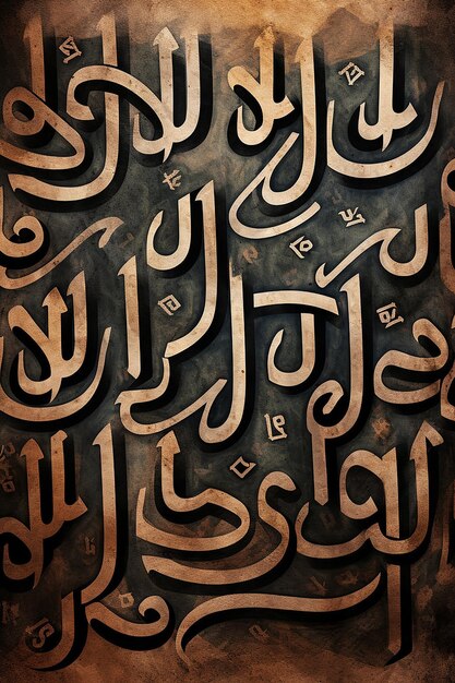 Photo rugged arabic alphabet pattern stencil