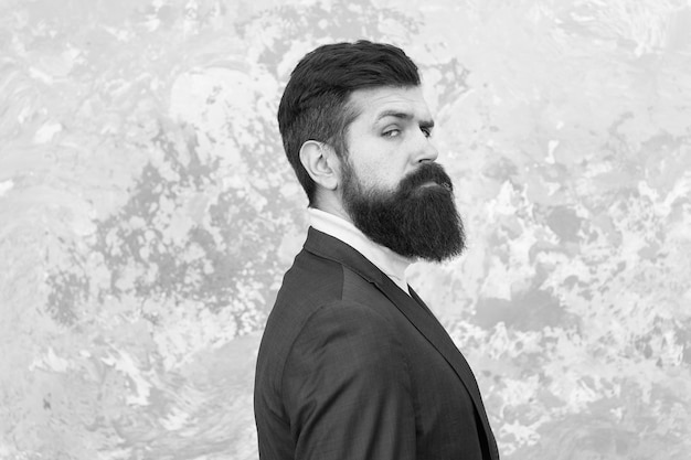 Rugged and manly Tailor or fashion designer Modern life Brutal bearded hipster in formal suit elegant man with beard Male fashion model Mature businessman Beard grooming Bearded and stylish