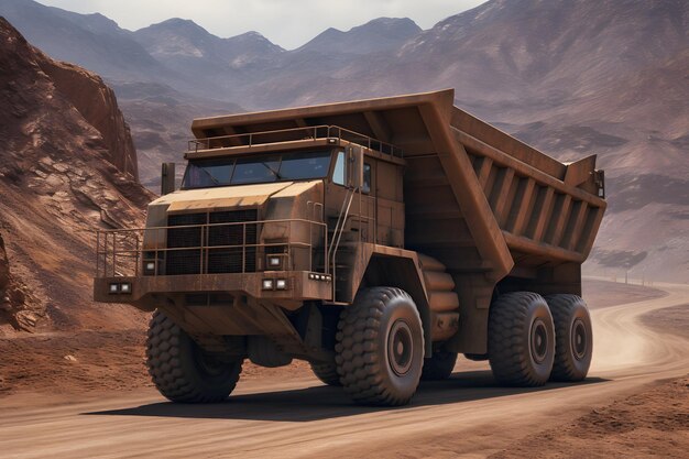 A rugged truck driving on a dusty country road