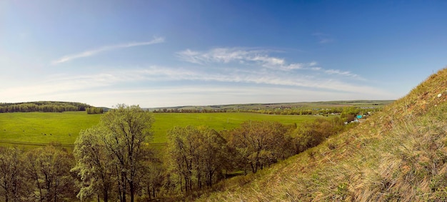 Ruim landschap vanaf de top van de berg