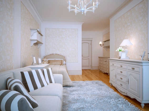 Ruime slaapkamer klassieke stijl