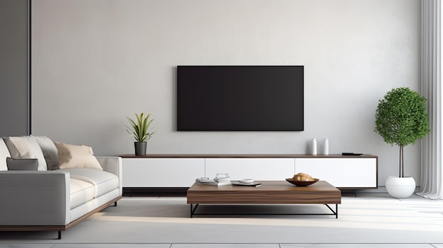 Ruime woonkamer met meubels en een flatscreen-tv