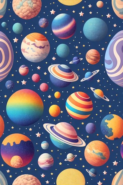 ruimte achtergrond met planeten en sterren