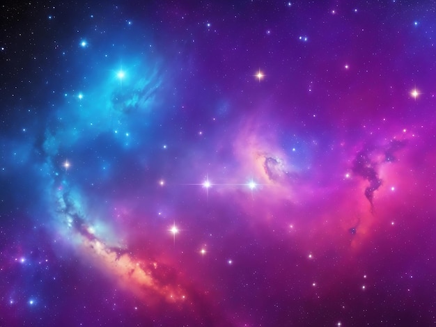 Ruimte achtergrond met sterrenstof en schitterende sterren realistische kleurrijke kosmos met nevel AI gegenereerd