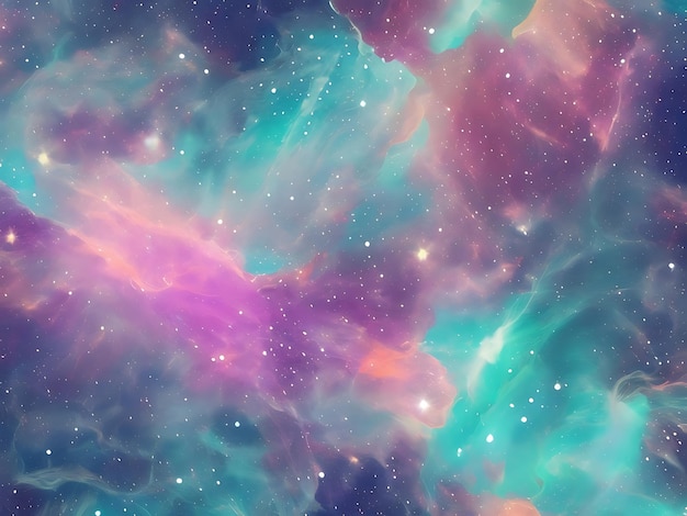 Ruimteachtergrond met sterrenstof en glanzende sterren realistische kleurrijke kosmos met nevel en Melkweg