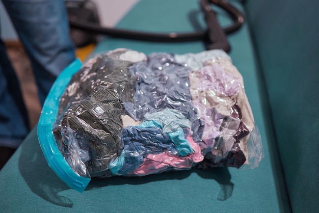 Ruimtebesparende afdichtingszak zuigen lucht vacuüm kleding opslag gecomprimeerd pakket