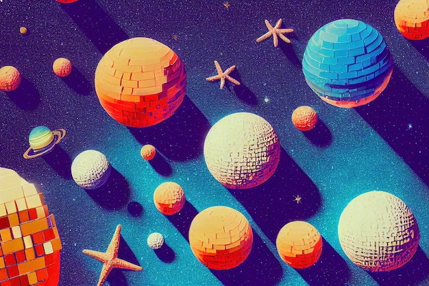 Ruimtestelsel voor posterbanner of achtergrond Abstracte tekeningen van de toekomstige sciencefiction en astronomie