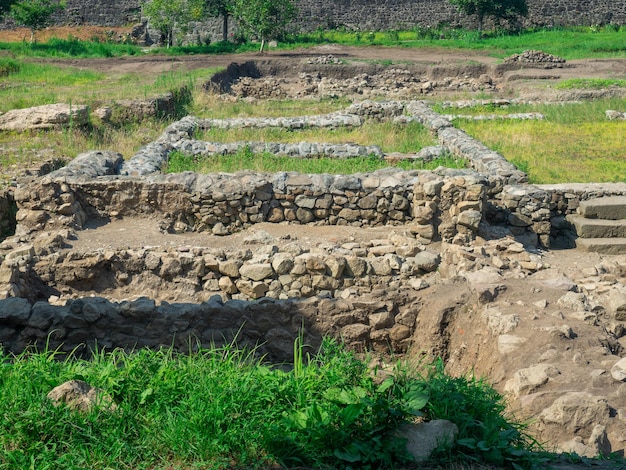 Ruin of an old castle Remains of civilization Fortress in Georgia The city of ancient stone masonry Site of archaeological finds