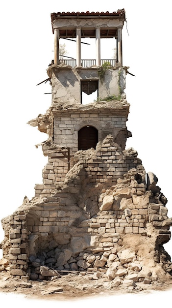 Foto un edificio in rovina distruzione terremoto di guerra