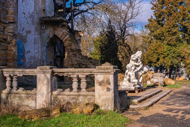 Ruined Kuris manor or Kuris castle in the Petrovka village, Odessa region, Ukraine.