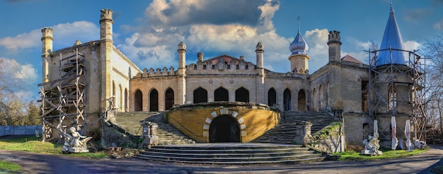 Ruined Kuris manor or Kuris castle in the Petrovka village, Odessa region, Ukraine.