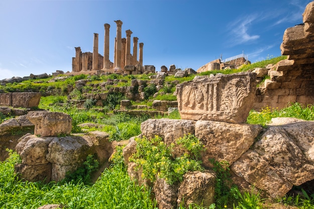 Ruïnes in de oude stad Jerash in Jordanië