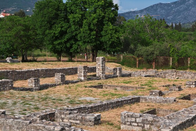 Ruïnes in Salona Solin Oude Romeinse hoofdstad van Dalmatië Split Kroatië