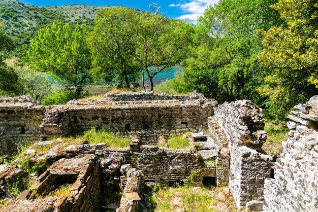 Ruïnes van de oude stad Butrint of Buthrotum, UNESCO-werelderfgoed in Albanië